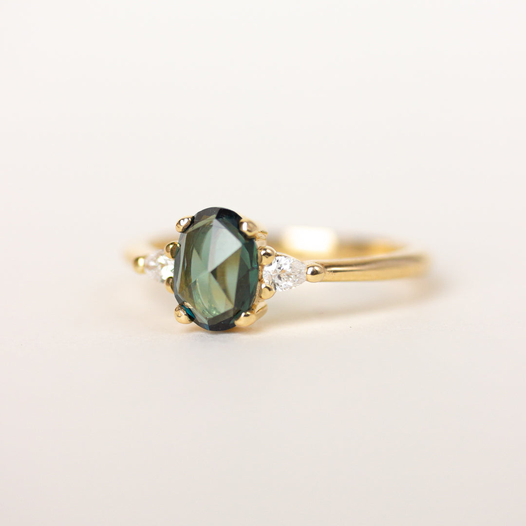 2.02ct Round Green Sapphire Solitaire In 14k Yellow Gold – Anueva Jewelry
